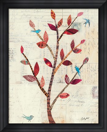 Framed Red Leaf Tree no Border Print