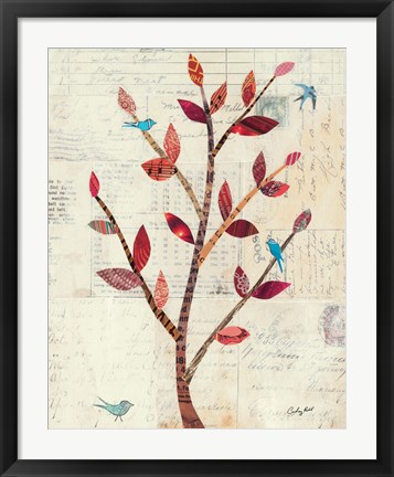 Framed Red Leaf Tree no Border Print