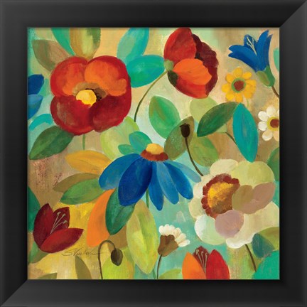 Framed Summer Floral I Print