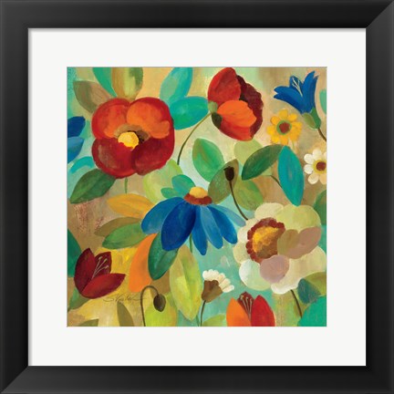 Framed Summer Floral I Print