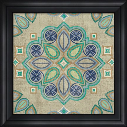 Framed Santorini Tile III Print