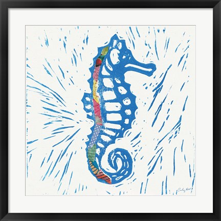 Framed Sea Creature Sea Horse Color Print