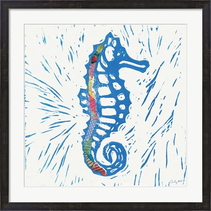Framed Sea Creature Sea Horse Color Print