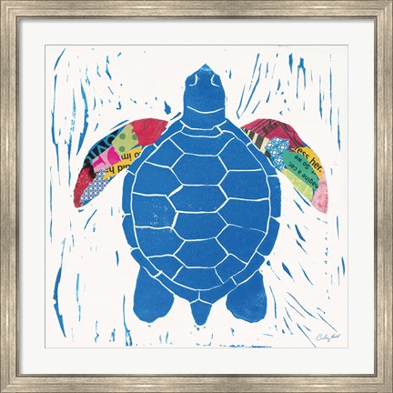 Framed Sea Creature Turtle Color Print