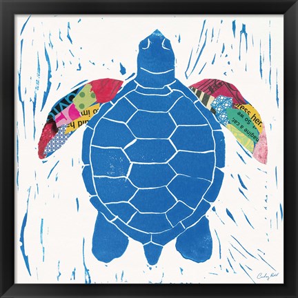 Framed Sea Creature Turtle Color Print