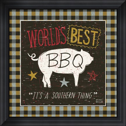 Framed Southern Pride Best BBQ Print