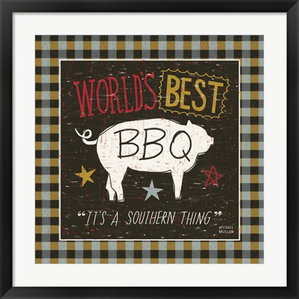 Framed Southern Pride Best BBQ Print