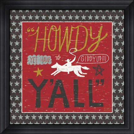 Framed Southern Pride Howdy Yall Print