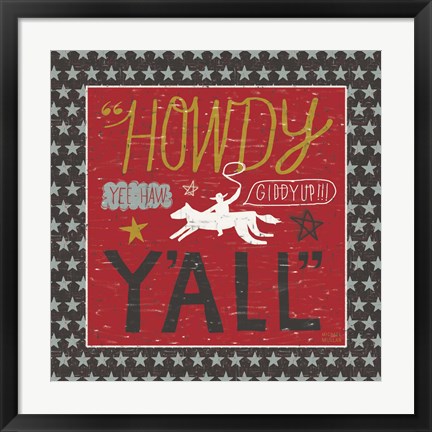 Framed Southern Pride Howdy Yall Print