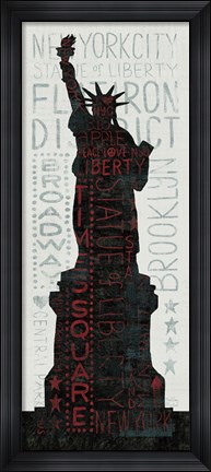 Framed Statue of Liberty - Red Print