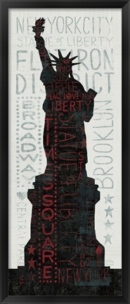 Framed Statue of Liberty - Red Print