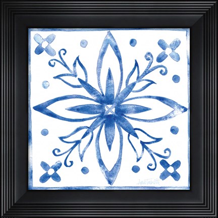 Framed Tile Stencil I Blue Print
