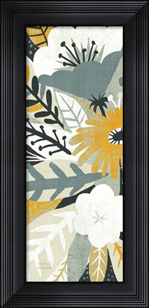 Framed Vintage Bouquet Yellow Panel I Print