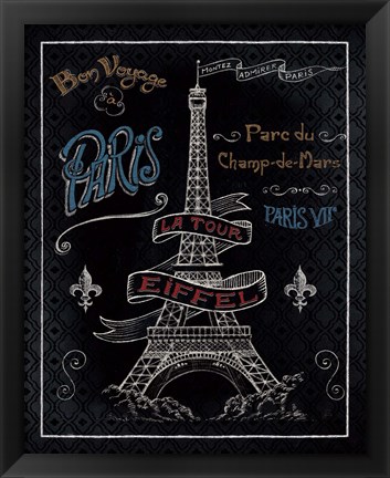 Framed Travel to Paris I Print