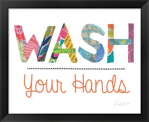 Framed Wash Your Hands Print