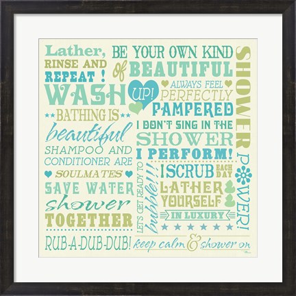 Framed Wash Up Words Print