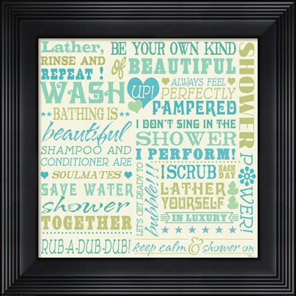 Framed Wash Up Words Print