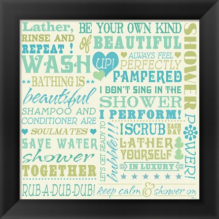 Framed Wash Up Words Print