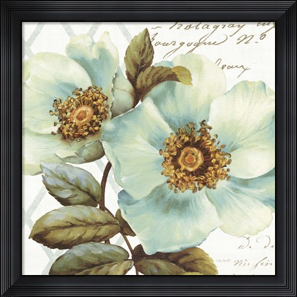 Framed White Floral Bliss I Print