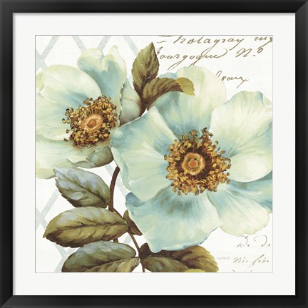 Framed White Floral Bliss I Print