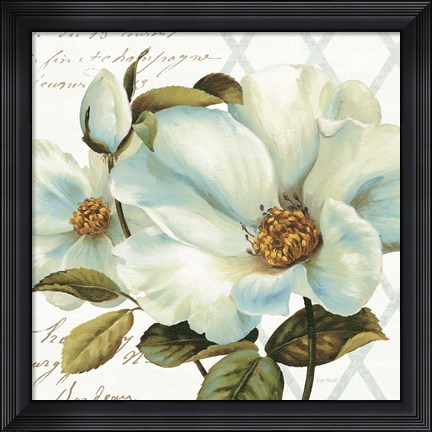 Framed White Floral Bliss II Print