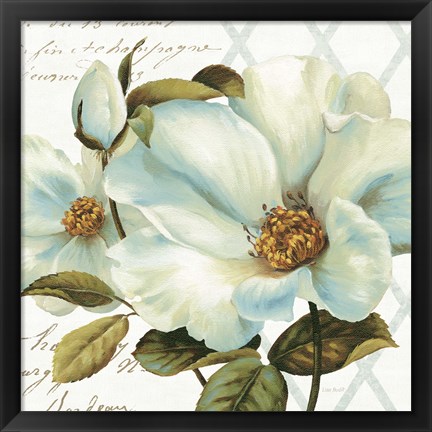 Framed White Floral Bliss II Print