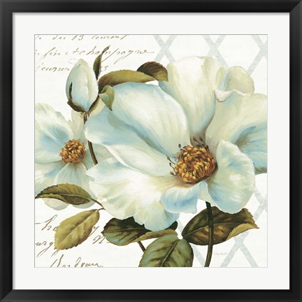 Framed White Floral Bliss II Print