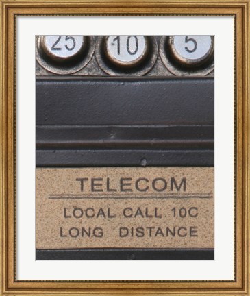 Framed Old Vintage Pay Phone I Print