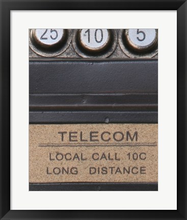 Framed Old Vintage Pay Phone I Print