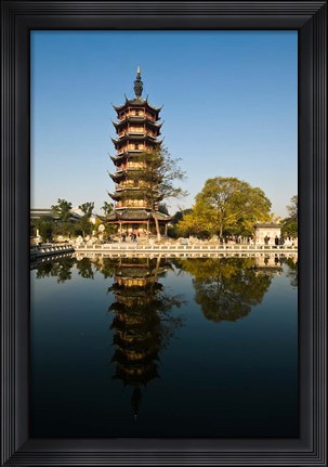 Framed China, Changzhou, Red Plum Park Pagoda Print