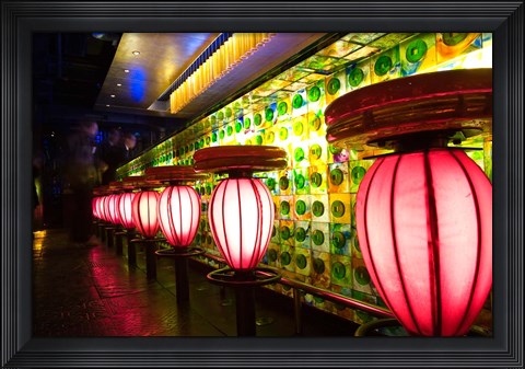 Framed China, Shanghai. Bar, Xin Tian Di district. Print