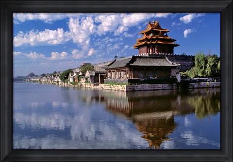 Framed China, Beijing, Tower and moat guard, Forbidden City Print