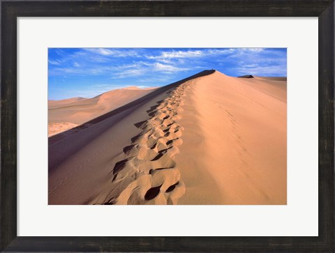 Framed China, Dunhuang, Desert winds, Footprints Print