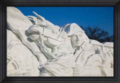 Framed CHINA, Heilongjiang, Napoleon Snow Sculpture Print