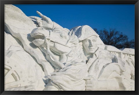 Framed CHINA, Heilongjiang, Napoleon Snow Sculpture Print