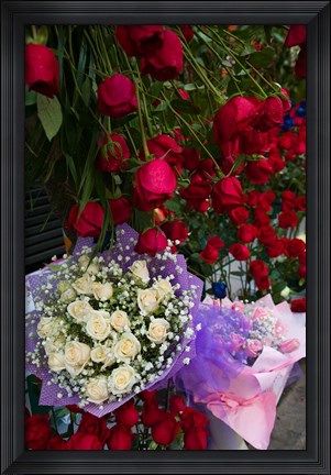 Framed Flower Market, Chongqing City, Chongqing Province, China Print