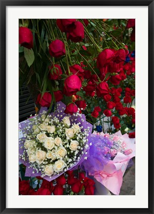 Framed Flower Market, Chongqing City, Chongqing Province, China Print