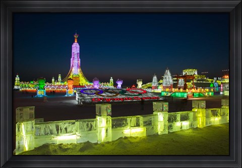 Framed Haerbin Ice and Snow World Festival, China Print