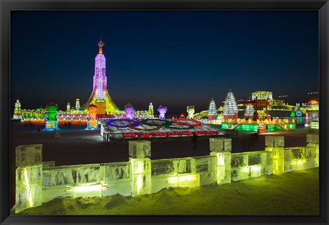 Framed Haerbin Ice and Snow World Festival, China Print