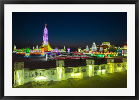 Framed Haerbin Ice and Snow World Festival, China Print