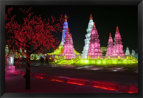 Framed Ice and Snow World Festival, Haerbin, China Print