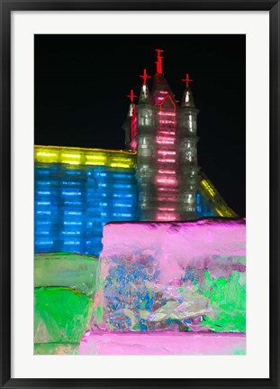 Framed Close up of Snow Sculpture, Ice and Snow World Festival, China Print