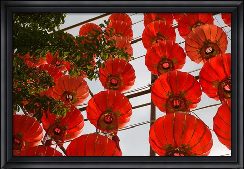Framed Red Lanterns on Boai Lu, Dali, Yunnan Province, China Print
