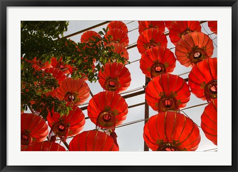 Framed Red Lanterns on Boai Lu, Dali, Yunnan Province, China Print