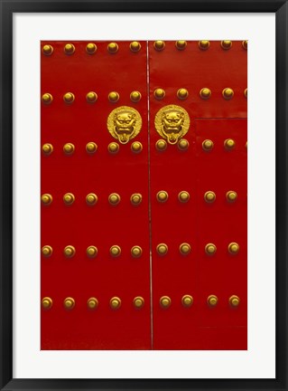 Framed Red Gates by Forbidden City, Beijing, China Print