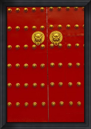 Framed Red Gates by Forbidden City, Beijing, China Print