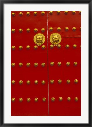 Framed Red Gates by Forbidden City, Beijing, China Print