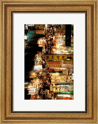 Framed Temple Street Market, Kowloon, Hong Kong, China Print
