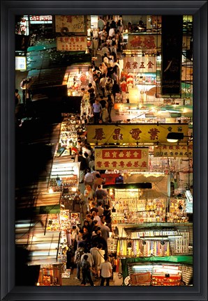 Framed Temple Street Market, Kowloon, Hong Kong, China Print