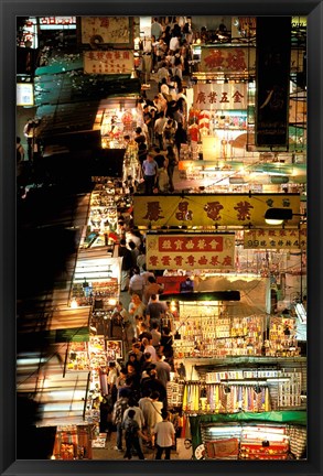 Framed Temple Street Market, Kowloon, Hong Kong, China Print